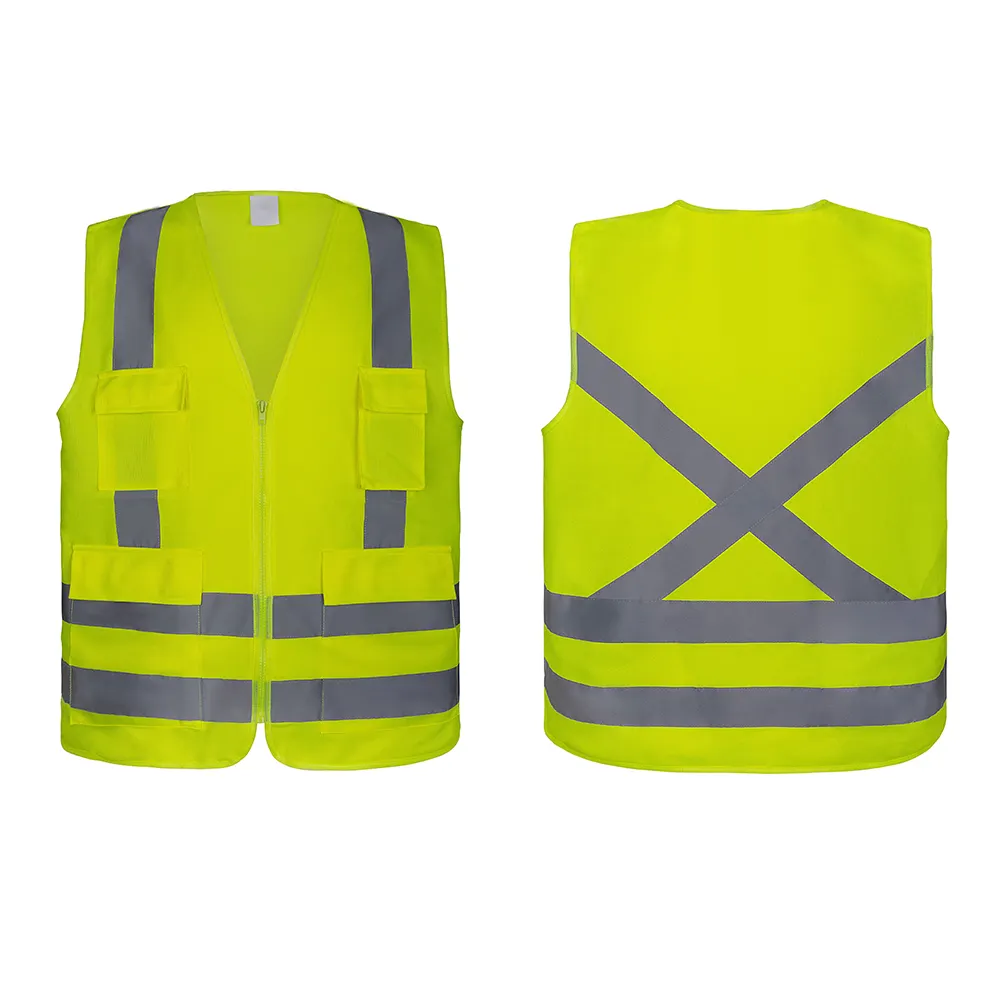 S-5XL Reflective Safety Clothing Colete Refletivo Com Bolso Personal Construction Vest High Visibility Work Security Reflective