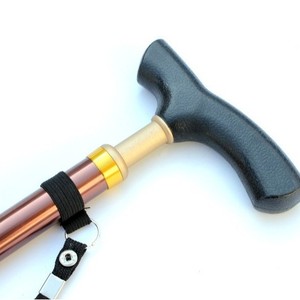 Aluminum Alloy Telescopic <b>Cane</b> Height Adjustable Anti Slip For Elderly Coffee Brown And Black 300 Lb Capacity - Product Image 3