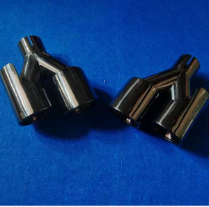 Embout d'échappement en acier inoxydable de 3,5 pouces, design poisson <span class=keywords><strong>volant</strong></span>, noir titane, double sortie en forme de Y, bord roulé, embouts de silencieux universels pour voiture - Product Image 4