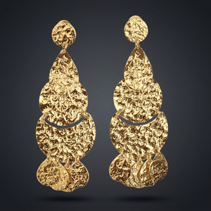 Wholesale Laxmi Jewelers Brass Drop Earrings Bulk Genuine <b>Healing</b> <b>Crystal</b> 18K Gold Plated Finish Boho Chic Design Gift Quality - Product Image 3