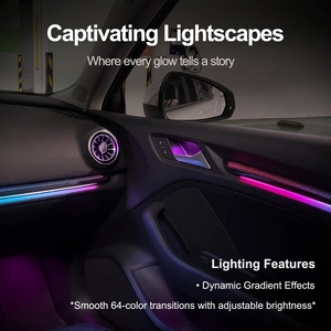 Éclairage d'ambiance rythmique RVB pleine couleur pour l'intérieur de la voiture avec synchronisation musicale, contrôle double zone, installation facile pour <span class=keywords><strong>Audi</strong></span> Refit - Product Image 3
