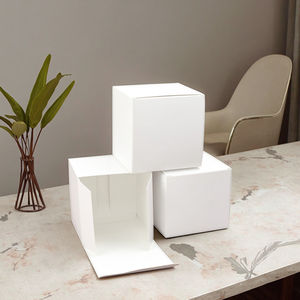 カスタムロゴ入りリサイクル可能な白い厚紙箱 ギフト＆クラフトキャンドル包装用 350g 小型 白い厚紙箱 - Product Image 5