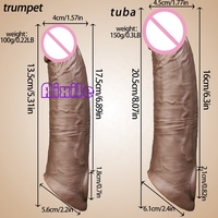 Manchon réaliste en silicone pour pénis, extenseur de pénis, manchon de circonférence, jouet pour adulte, manchon d'augmentation de la circonférence du pénis, manchon d'extension pour homme