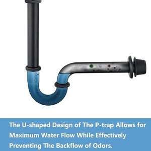 Kit di Scarico per <span class=keywords><strong>Lavandino</strong></span> <span class=keywords><strong>con</strong></span> <span class=keywords><strong>Sifone</strong></span> <span class=keywords><strong>a</strong></span> P da 1-1/4\", Altezza Regolabile, Moderno e Durevole in Acciaio Inox <span class=keywords><strong>con</strong></span> Finitura Opaca - Product Image 4