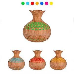 500ml grano de madera portátil ultrasónico inteligente Led habitación profesional hogar fragancia humidificador aire aceite esencial difusor de Aroma - Product Image 3