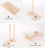 Dudukan Laptop Kayu Pinus, 2 in 1 Ergonomis Dapat Dilepas & Penyangga Notebook Vertikal