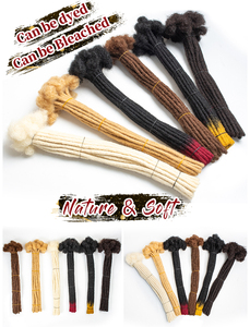Vente en gros extensions de cheveux humains locs dreadlocks extensions complètes faites à la main taille moyenne 100% extensions de cheveux humains - Product Image 5