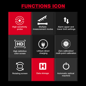 Ht616 độ chính xác có thể sạc lại xe sơn đo Tester đo lường 1800um phim dụng cụ đo độ dày lớp phủ <span class=keywords><strong>Meter</strong></span> - Product Image 6