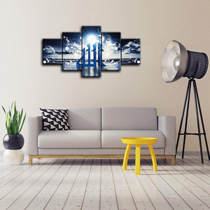 5 Pieces Set <strong>Islamic</strong> Holy City Canvas Painting Wall Art <strong>Islamic</strong> Art Calligraphy Paintings No <strong>Frame</strong> - Product Image 5