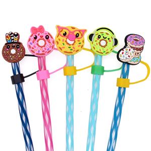 หมวกฟางแบบถอดได้พร้อมสายรัดแบบนุ่ม รุ่นโดนัทสั่งทำขายส่ง พร้อมอุปกรณ์ตกแต่งปลายหลอดพลาสติกแบบหัวเข็มขัดสุดสร้างสรรค์ ดีไซน์เฉพาะตัว - Product Image 4