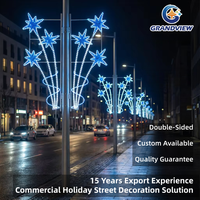 Kommerzielle doppelseitige LED-Sternschnuppen-Motivleuchte für Straßenlaternen, Weihnachtsdekoration für Kommunen, Freizeitparks und Einkaufszentren