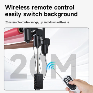 استوديو تصوير 2/3/أسطوانة نظام دعم خلفية يعمل بمحرك كهربائي مع وحدة تحكم عن بعد لاسلكية للمسلين - Product Image 3