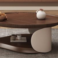 Table basse en bois de luxe au design unique en forme de feuille, table basse moderne pour salon