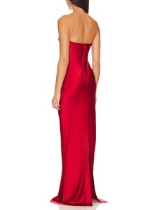 Abito da sera <span class=keywords><strong>lungo</strong></span> Maxi abito da sera donna <span class=keywords><strong>con</strong></span> <span class=keywords><strong>spacco</strong></span> a <span class=keywords><strong>spacco</strong></span> <span class=keywords><strong>lungo</strong></span> senza maniche personalizzato elegante corsetto cristallizzato <span class=keywords><strong>rosso</strong></span> - Product Image 6