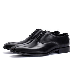Chaussures Oxford britanniques à bout rond pour hommes - chaussures en cuir brodé coloré peintes à la main - Product Image 1