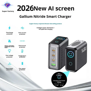 Hub de charge tout-en-un 148W GaN ignifuge |   <span class=keywords><strong>Chargeur</strong></span> rapide à écran numérique avec distribution intelligente de l'alimentation pour ordinateur portable et appareil photo - Product Image 2