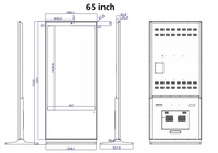Afficheur numérique LCD tactile capacitif 65 pouces à prix avantageux pour hôtel/restaurant/ascenseur avec garantie d'un an