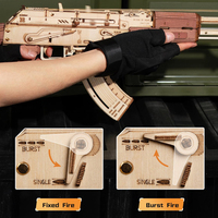 Robotime Rokr Éxito de Ventas en Tiktok Rompecabezas 3D de Madera LQ901 Kit de Modelo de Pistola de Ligas de Hule Pistolas de Juguete para Adultos