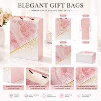 Sac cadeau en marbre personnalisé avec dorure à chaud et poignée en corde – Qualité supérieure pour mariage, anniversaire – Logo/taille personnalisés – Emballage robuste et élégant