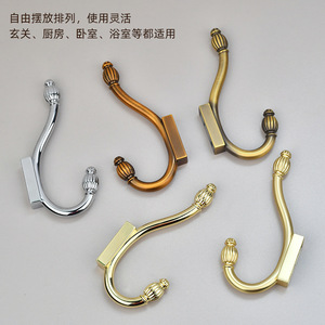East Pacific Double <b>Hook</b> <b>Wall</b> <b>Hook</b> Zinc Alloy Anti Corrosion European Style Coat <b>Hook</b> Bathroom Entryway Mounting - Product Image 4