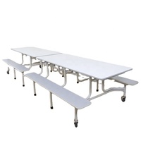 Ensemble de Table et Chaises Pliantes de Jardin 12 Places pour Cantine Scolaire, en Acier