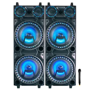 AUDMIC 300W 12 אינץ * 4 עץ עגלת הרשות רמקולים מערכת קריוקי נגן עם מיקרופון DSP