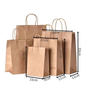 Bolsa de Papel Kraft con Asa de Cordón Trenzado, Bolsas Lisas al por Mayor con Impresión de Logotipo Personalizado - Product Image 2