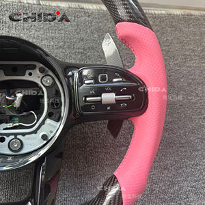 Volante de Fibra de Carbono Rosa Personalizado, Apto para <span class=keywords><strong>Mercedes</strong></span> <span class=keywords><strong>Benz</strong></span> W205 W204 C63 W212 W207 G55 G63 S500 W209 W219 W223 C E S G - Product Image 5