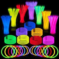Fournitures de fête, bâtons lumineux LED pour la pêche, 100 bâtons lumineux, bracelets lumineux en vrac, collier lumineux, bâton lumineux