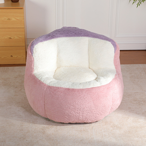 <b>Round</b> Oversized Ergonomic Bean Bag <b>Chair</b>, Soft Fabric Single Seat Leisure Beanbag <b>Sofa</b> for Home Indoor Use - Product Image 1