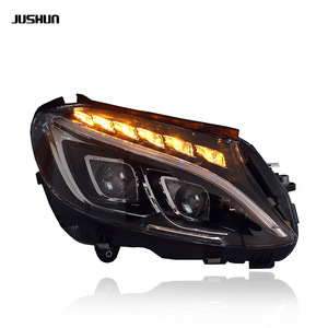 Kit de phares Jushun pour Mercedes-Benz Classe C W205 2015-2018, mise à niveau LED double lentille - Product Image 1