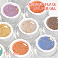 ICE NOVA Logo personnalisé Rainbow Flake Builder Gel 40 couleurs avec Flake Glitter Builder étendre les ongles forte adhérence pour les salons de bricolage