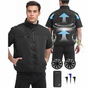 Fan Cooling <strong>Jacket</strong> for <strong>Men</strong> Women Battery Powered Wearable Air Conditioner <strong>Jacket</strong> Shirt Control Cool for <strong>Summer</strong> 3 Speed Adults - Product Image 1