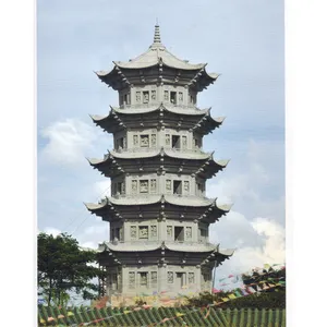 Tradizionale Tempio di Pietra di Grandi Dimensioni Pagoda Torre E Tempio di Pietra Torre Sculture In Legno Per L'abbellimento di Disegno