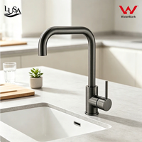 Keran Dapur WaterMark CE Kuningan Bebas Timbal Modern dengan Inti Keramik, Lubang Tunggal, Lengkung Tinggi, dan Tuas Tunggal