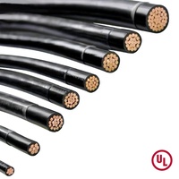 Fil de construction électrique thn, 600V, 2, 4, 6, 10Awg, 12 Awg, fil de construction en cuivre, noir, 500 pieds