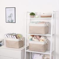 Grands paniers en tissu avec poignées, boîte de rangement pliable pour étagères, bacs en toile, panier à linge pour l'organisation du placard