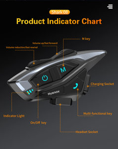 Système d'<span class=keywords><strong>intercom</strong></span> pour casque de moto à 8 personnes avec chipset Qualcomm, microphone LED étanche, portée de 2000 m, casque sans fil - Product Image 4