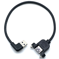 Cable de Extensión USB 2.0 Tipo A Macho a Hembra para Montaje en Panel con Tornillo de Bloqueo, Cable de Carga Rápida