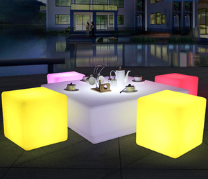 Colorfuldeco PE nhựa rechargeablecolor thay đổi 40cm lớn 3D RGB Led Cube - Product Image 1