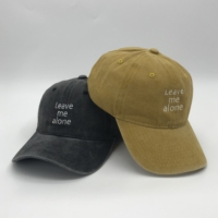 Logotipo bordado personalizado Material de algodón lavado 6 paneles de moda sombrero de papá sin estructura