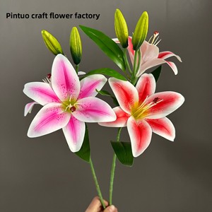 Nuovi <span class=keywords><strong>Fiori</strong></span> Artificiali di Giglio a 2 Teste Modello H600 per Decorazioni Floreali da Interno ed Esterno, Sale Matrimoni, Casa e Esportazione - Product Image 3