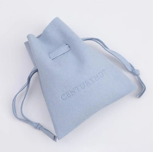 Custom Logo 7*8cm Small High Quality Microfiber Drawstring Bags Wedding Gift Bags Earring Necklace Ring Package Pouch - Product Image 6