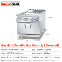 1/3t Gas Top Grill Stainless Steel Komersial Griddle Oven dengan Hemat Energi 41000 BTU Garansi Suku Cadang 1 Tahun
