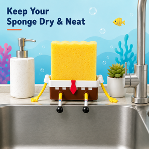 Divertido Soporte de <span class=keywords><strong>Esponja</strong></span> de Dibujos Animados para Fregadero de Cocina, Escurridor de Platos, Organizador de Esponjas, Gadget de Cocina de Secado Rápido, Decoración del Hogar, Algodón - Product Image 6
