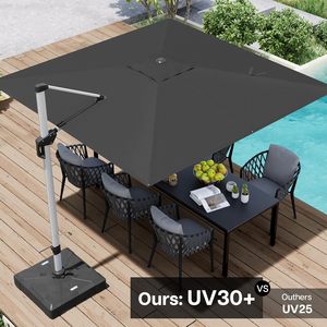 Sombrilla de <span class=keywords><strong>Patio</strong></span> <span class=keywords><strong>Cantilever</strong></span> de Aluminio para Exteriores Paramondo de 10 Pies con Rotación de 360°, Sombra Colgante para Jardín, Terraza y Muebles de Exterior - Product Image 1