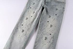 <span class=keywords><strong>Jeans</strong></span> da <span class=keywords><strong>Uomo</strong></span> Amiris Stile Retrò Europeo-Americano, Elasticizzati, Slim Fit, <span class=keywords><strong>con</strong></span> Strappi e Toppe, Vita Media, in Denim per l'Autunno - Product Image 3