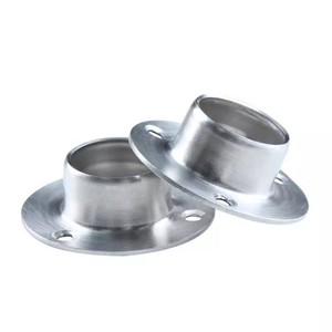 Stainless Steel Clothes Rod Base Flange Seat Brushed Finish Wardrobe Hardware Fixing Accessories - Product Image 1