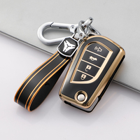 Coque de protection pour clé de voiture en TPU souple de qualité supérieure pour Toyota COROLLA camry LEVIN REIZ highlander RAV4 porte-clés pliants porte-clés sac