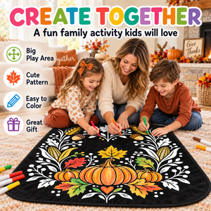 Custom Thanksgiving DIY Doodle Blanket Kids Coloring Art <b>Throw</b> <b>Soft</b> Washable Flannel Fleece Blanket for Family Gift Toy - Product Image 3